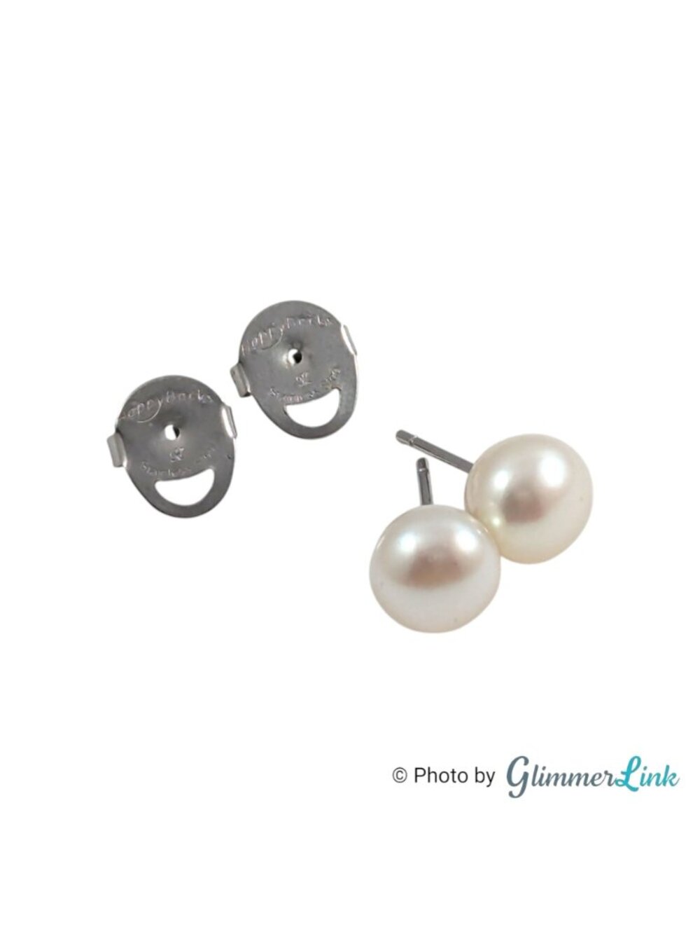 Honora White Cultured Pearl 8.5mm Stainless Steel Stud Earrings - Picture 4 of 11